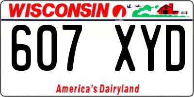 WI license plate 607XYD