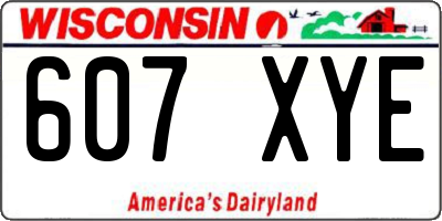 WI license plate 607XYE