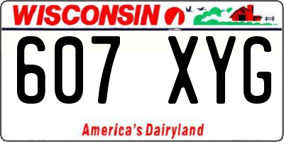 WI license plate 607XYG
