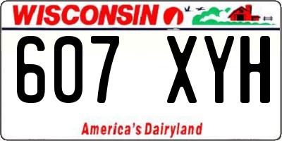 WI license plate 607XYH