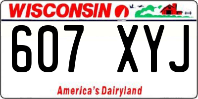WI license plate 607XYJ