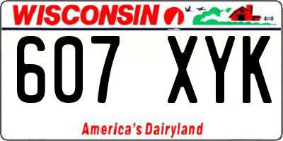 WI license plate 607XYK