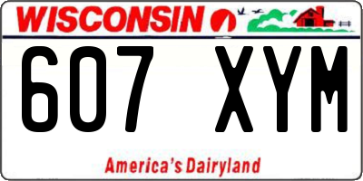 WI license plate 607XYM