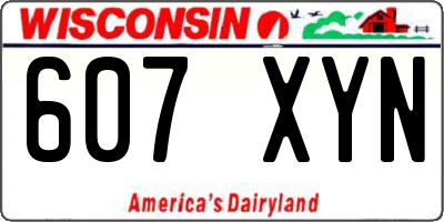 WI license plate 607XYN