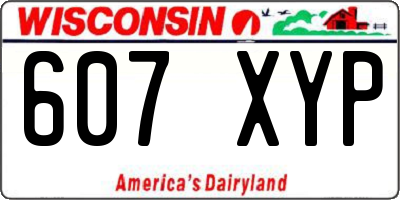 WI license plate 607XYP