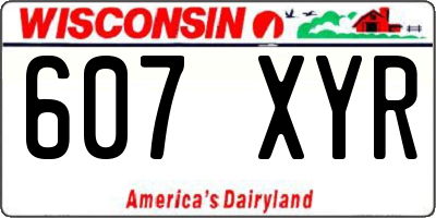 WI license plate 607XYR