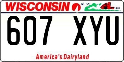WI license plate 607XYU