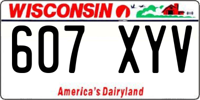 WI license plate 607XYV