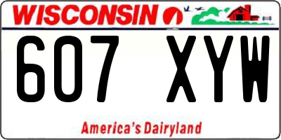 WI license plate 607XYW