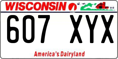 WI license plate 607XYX