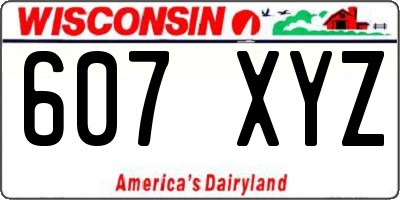 WI license plate 607XYZ