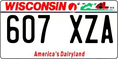 WI license plate 607XZA