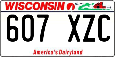 WI license plate 607XZC