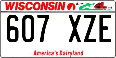 WI license plate 607XZE