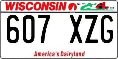 WI license plate 607XZG