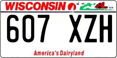 WI license plate 607XZH