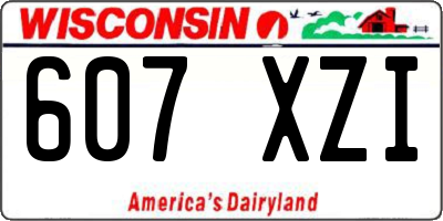 WI license plate 607XZI