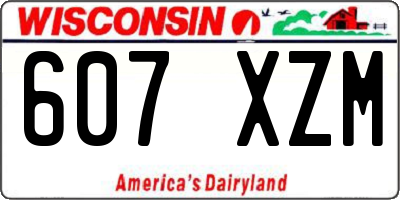 WI license plate 607XZM