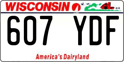 WI license plate 607YDF