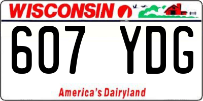 WI license plate 607YDG