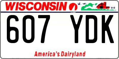 WI license plate 607YDK