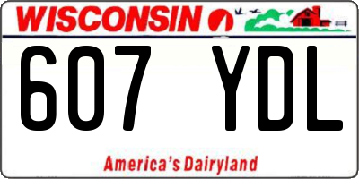 WI license plate 607YDL