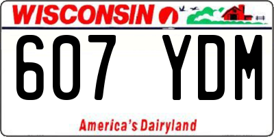 WI license plate 607YDM