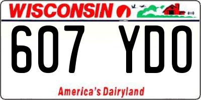 WI license plate 607YDO