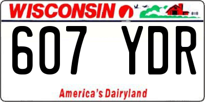 WI license plate 607YDR