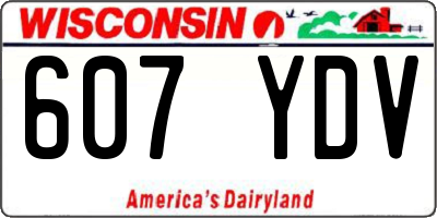 WI license plate 607YDV