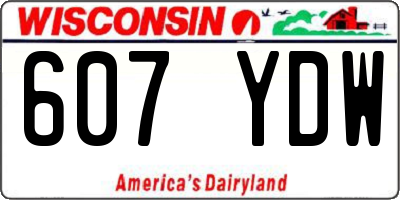 WI license plate 607YDW