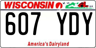 WI license plate 607YDY
