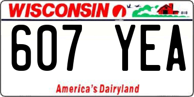 WI license plate 607YEA