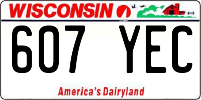 WI license plate 607YEC