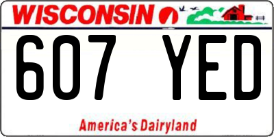 WI license plate 607YED