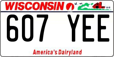 WI license plate 607YEE