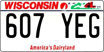 WI license plate 607YEG