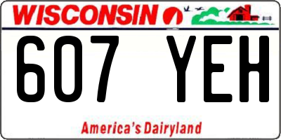 WI license plate 607YEH
