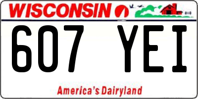 WI license plate 607YEI