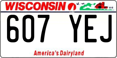 WI license plate 607YEJ