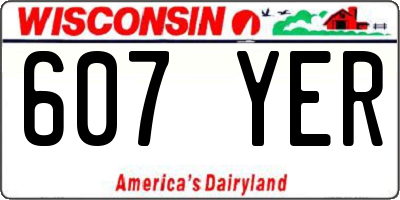 WI license plate 607YER