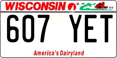 WI license plate 607YET