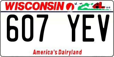 WI license plate 607YEV
