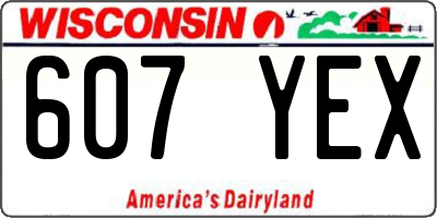 WI license plate 607YEX
