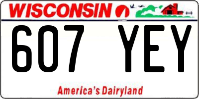 WI license plate 607YEY