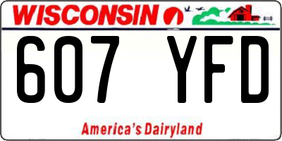WI license plate 607YFD