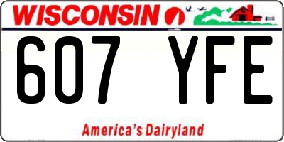 WI license plate 607YFE