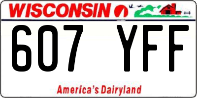 WI license plate 607YFF