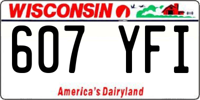 WI license plate 607YFI