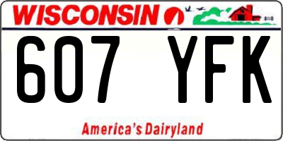 WI license plate 607YFK